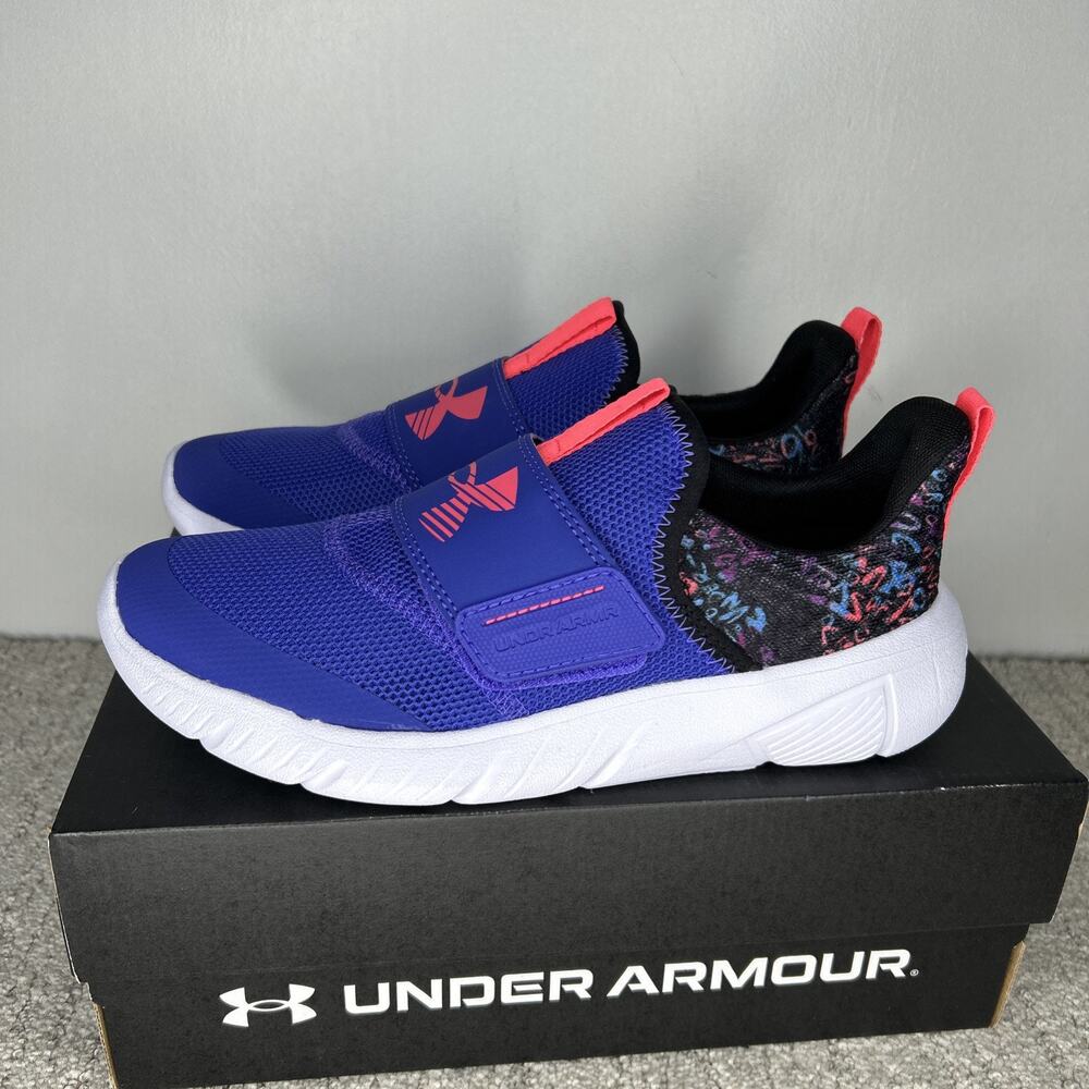 Under Armour Girls' Grade School Flash Gltr Running Shoes in Purple/Black/Pink 6